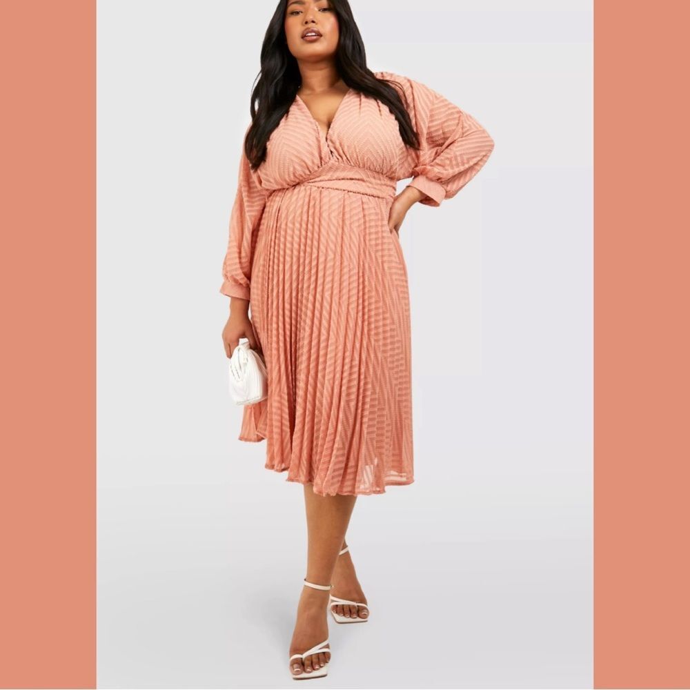TEXTURED CHIFFON MIDI SKATER DRESS